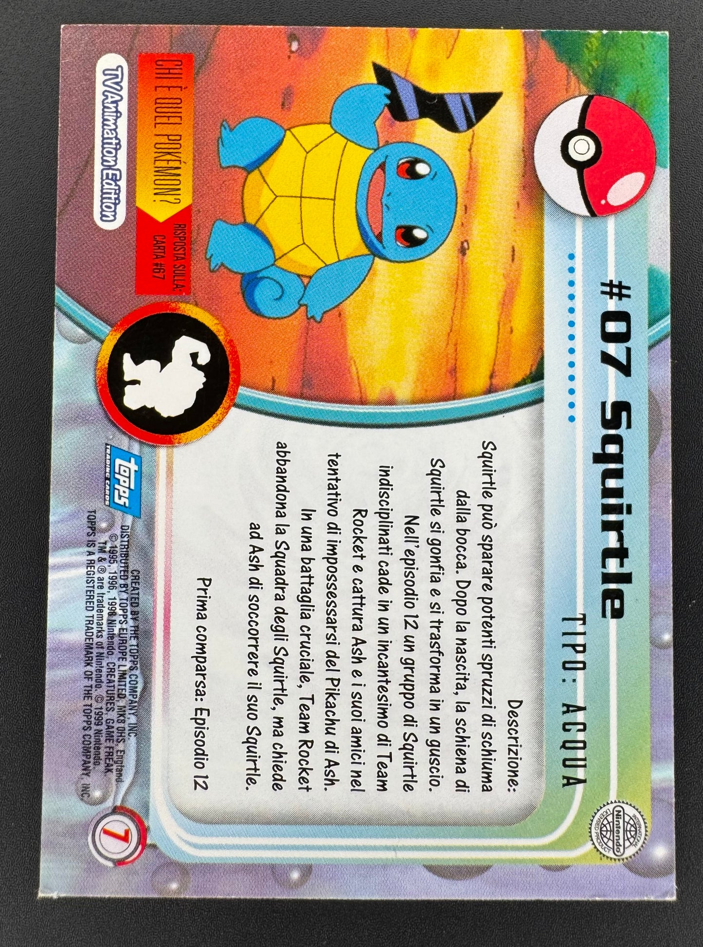 Squirtle Tv Animation Edition Hollywood Topps Trading Cards ITA