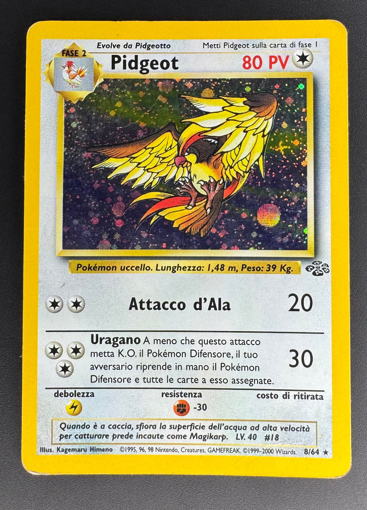 Pidgeot Holo 8/64 Set Jungle ITA Italiano carte Pokémon